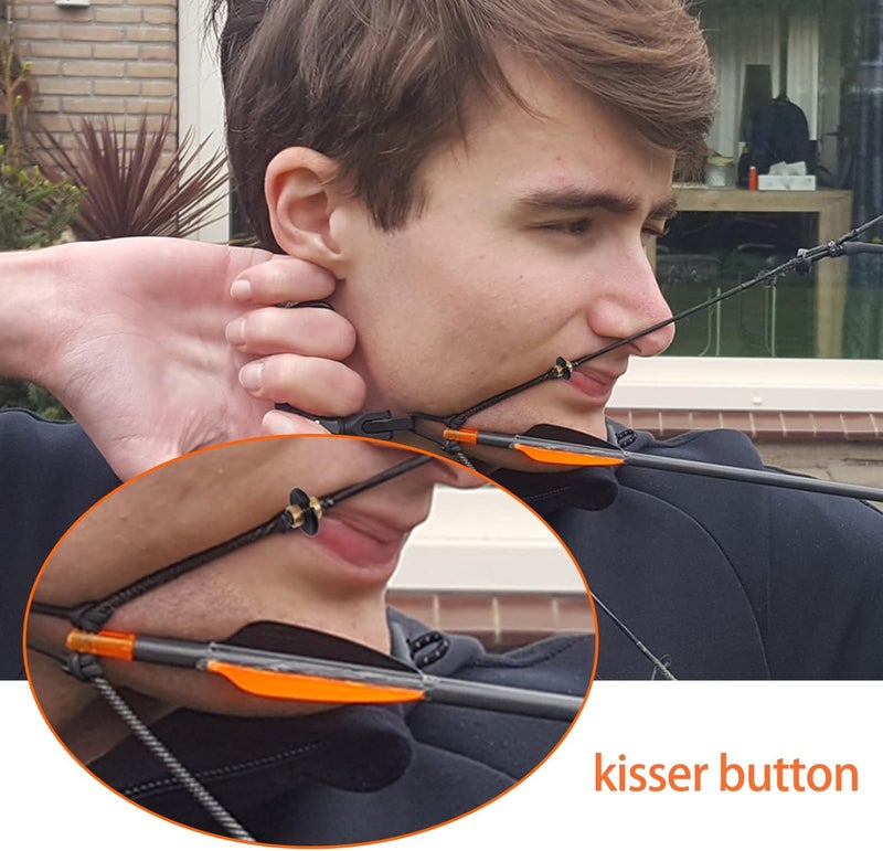 Yls Archery Slide-On Kisser Button Black with Copper Anchor Clips (Pack of 2) - Image 2